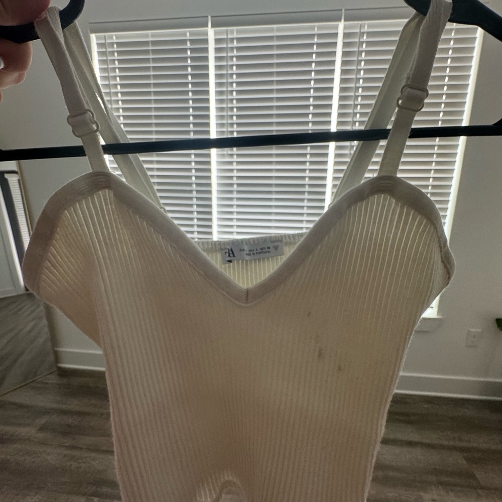 Zara Cream Ribbed Women's Chemise
